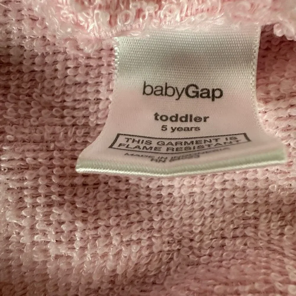 Baby Gap Girls Pink Terry Robe 5 Years
